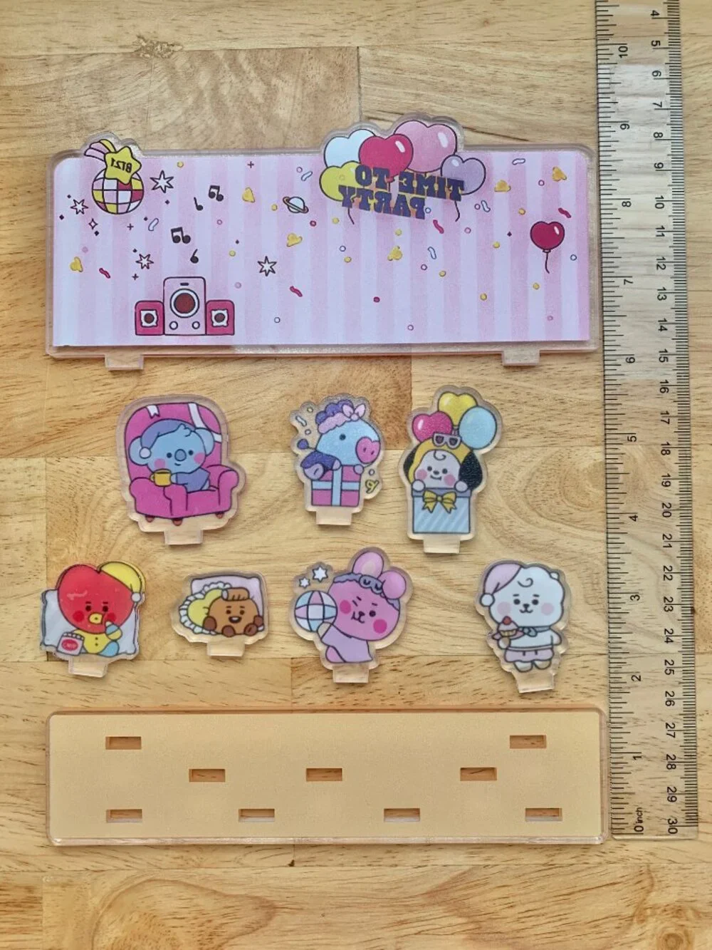 BT21 BTS Baby Line Friends Acrylic Standee Cooky Shooky Tata Mang RJ Chimmy Koya